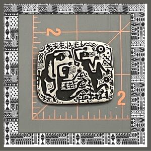 Vintage Alice Seely/Urban Fetishes Petroglyph Brooch/Pin (2000) Dancing Women